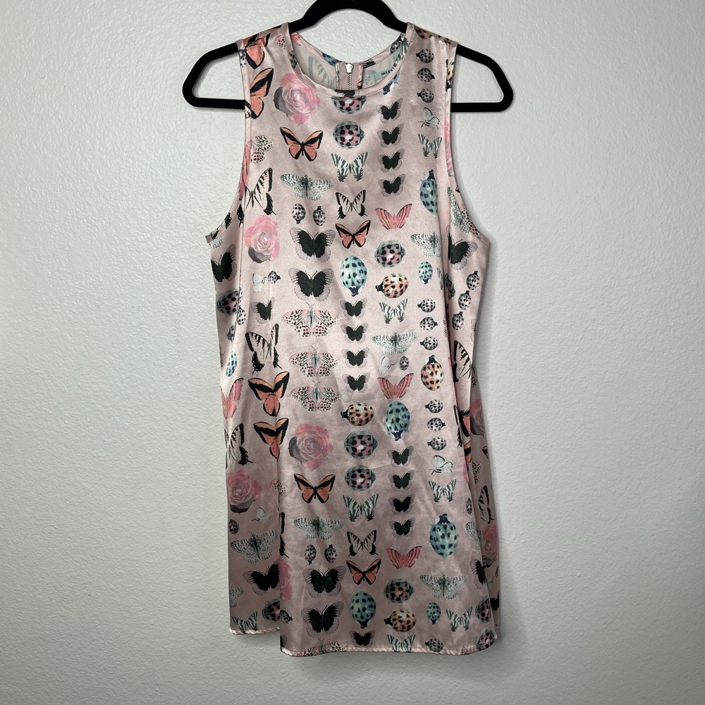 Urban Outfitters Kimchi Blue Butterfly Print Dress‎ Pink Size M Y2K Fairycore - Picture 14 of 15